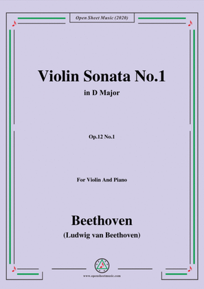 Book cover for Beethoven-Violin Sonata No.1 in D Major,Op.12 No.1,for Violin and Piano