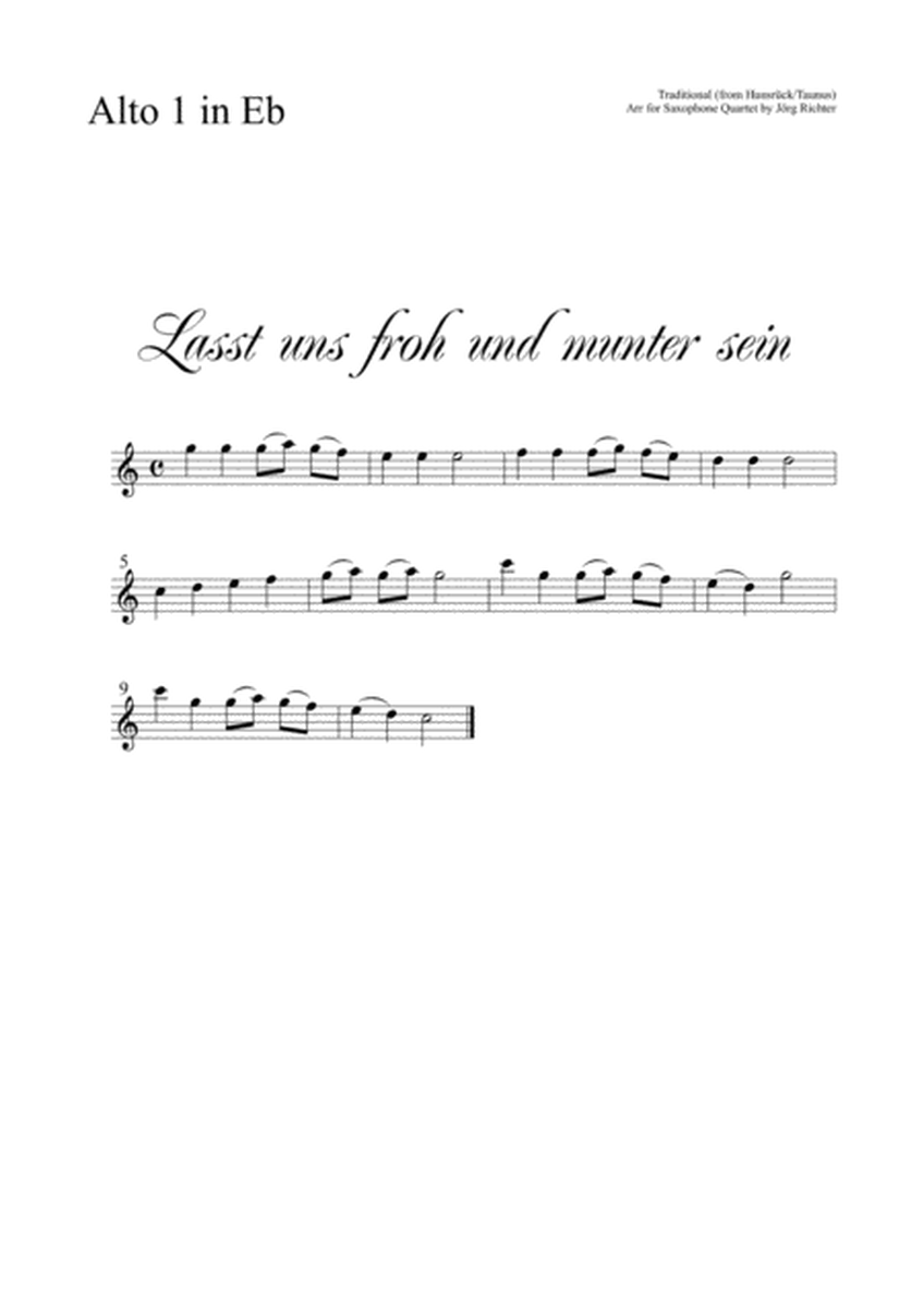 Let us be happy and cheerful (Lasst uns froh und munter sein) for Saxophone Quartet image number null