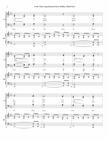 Come Thou Long Expected Jesus Medley-Singers, Rhythm section image number null