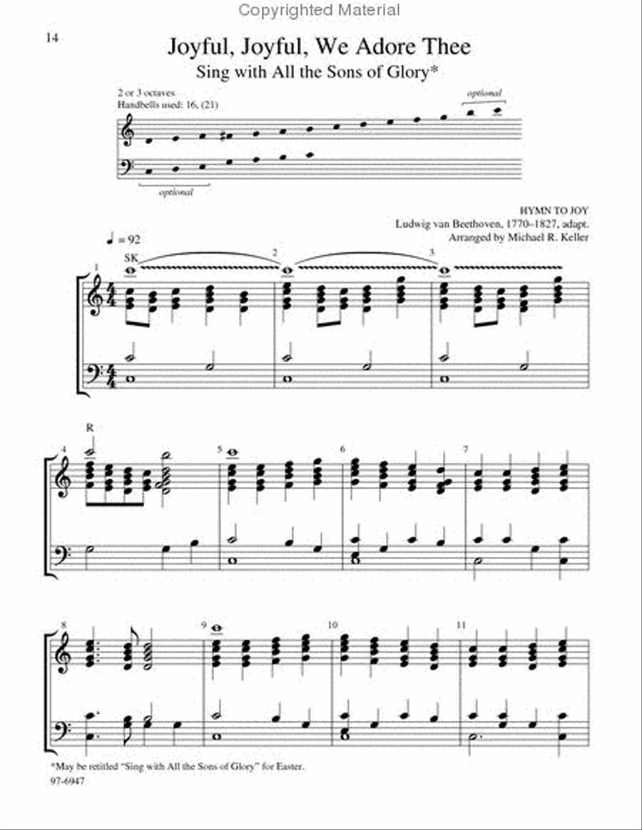 Easy Hymn Arrangements for the Church Year Handbell Choir scores gallery preview page 8