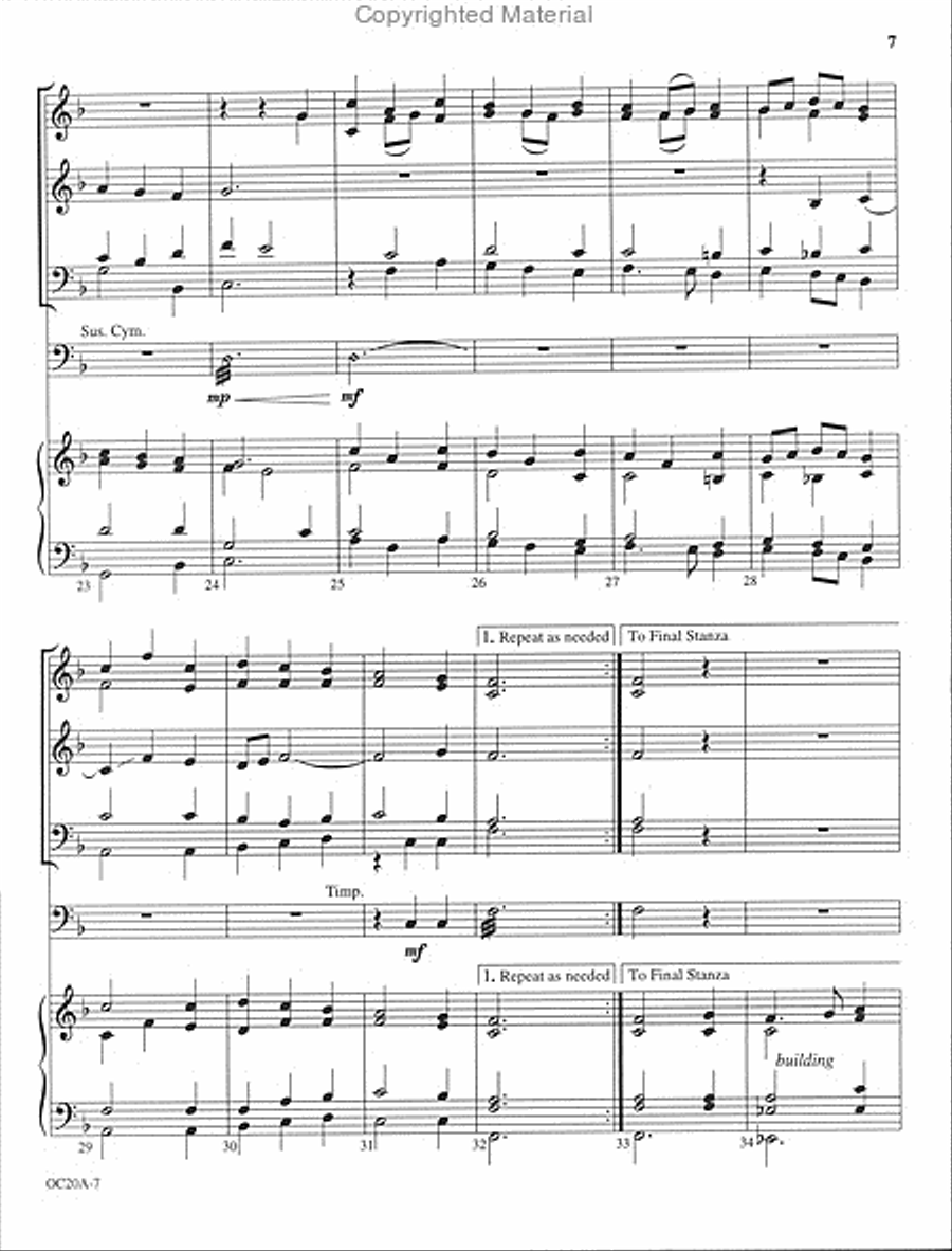 Praise and Adoration - full score and parts Horn scores gallery preview page 4