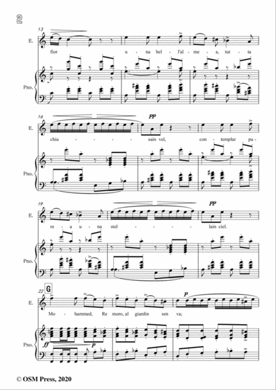 Verdi-Nel giardin del bello saracin ostello,in C Major,for Voice and Piano Voice Solo scores gallery preview page 4