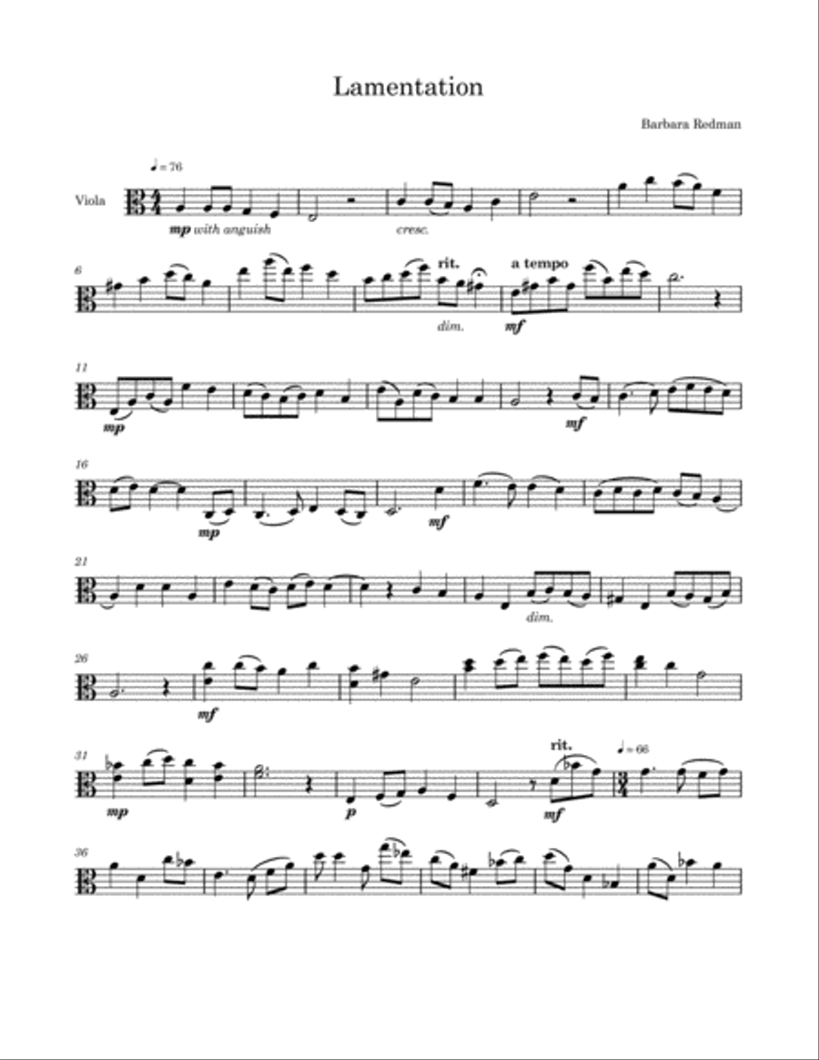 Lamentation Viola Solo scores gallery preview page 1