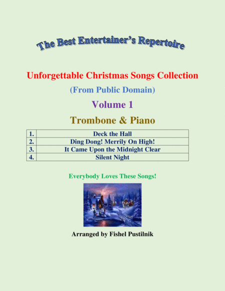 "Unforgettable Christmas Songs Collection" (from Public Domain) for Trombone and Piano-Volume 1-Vide image number null