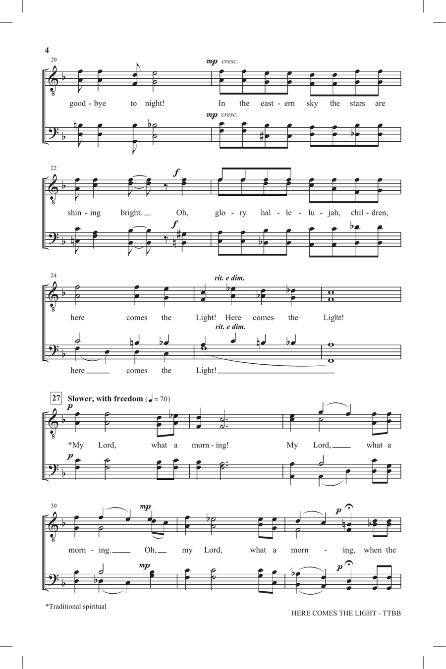 Here Comes The Light Here Comes The Light TTBB scores gallery preview page 3