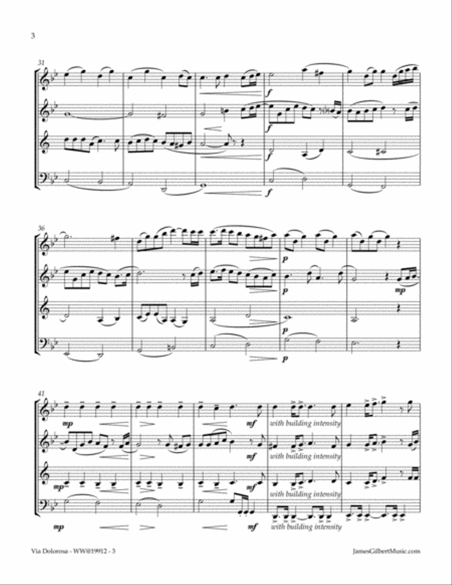 Via Dolorosa Woodwind Quartet scores gallery preview page 4