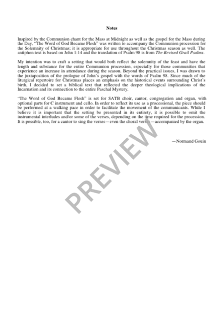 The Word of God Became Flesh 4-Part scores gallery preview page 11