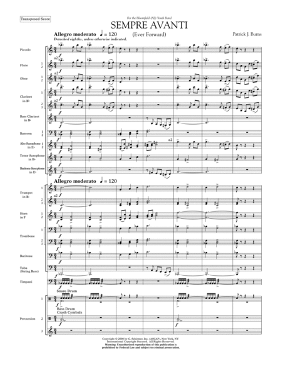 Sempre Avanti - Full Score Concert Band scores gallery preview page 3