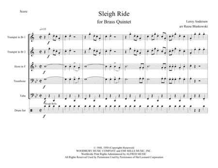 Sleigh Ride - Brass Quintet image number null