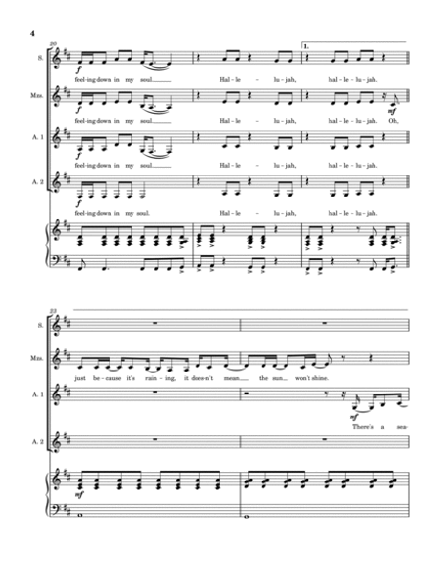 Hallelujah Feeling SSAA scores gallery preview page 5