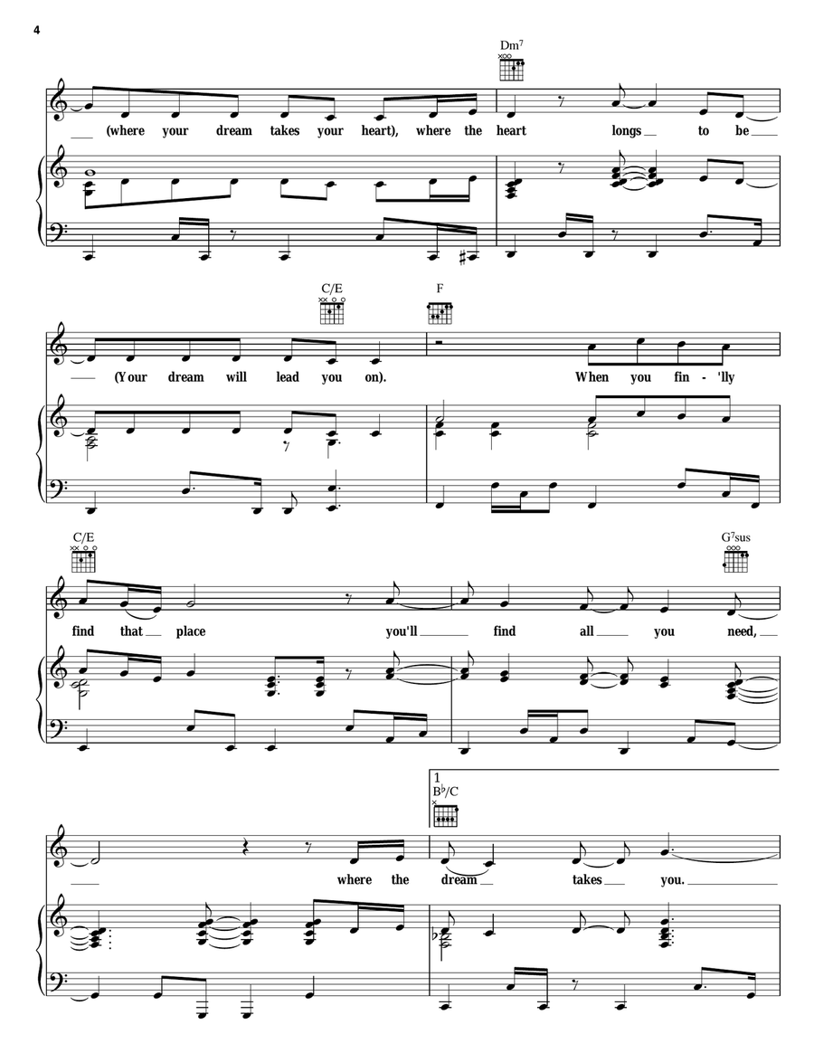 Where The Dream Takes You Piano, Vocal, Guitar scores gallery preview page 4