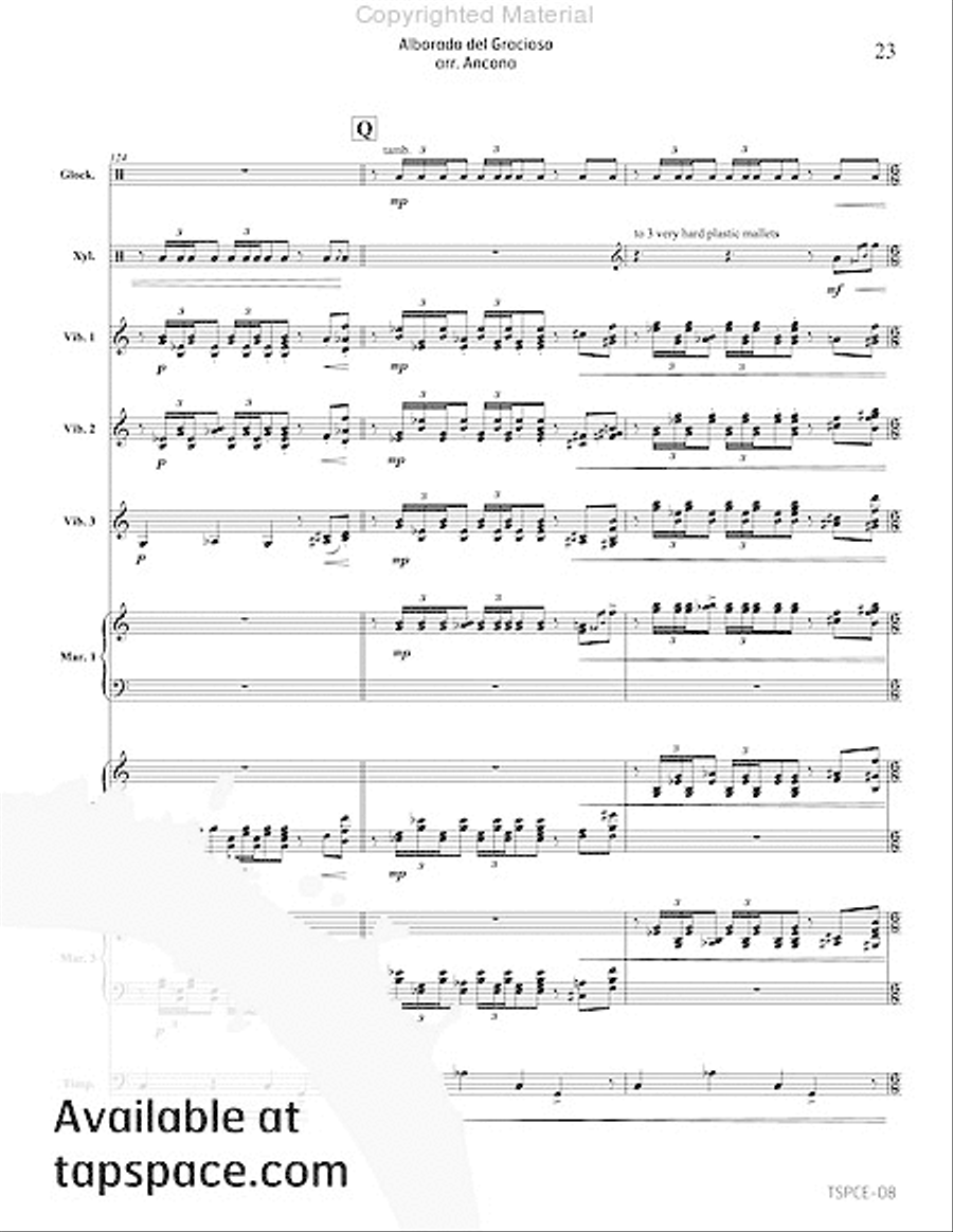Alborada del Gracioso Percussion Ensemble scores gallery preview page 26