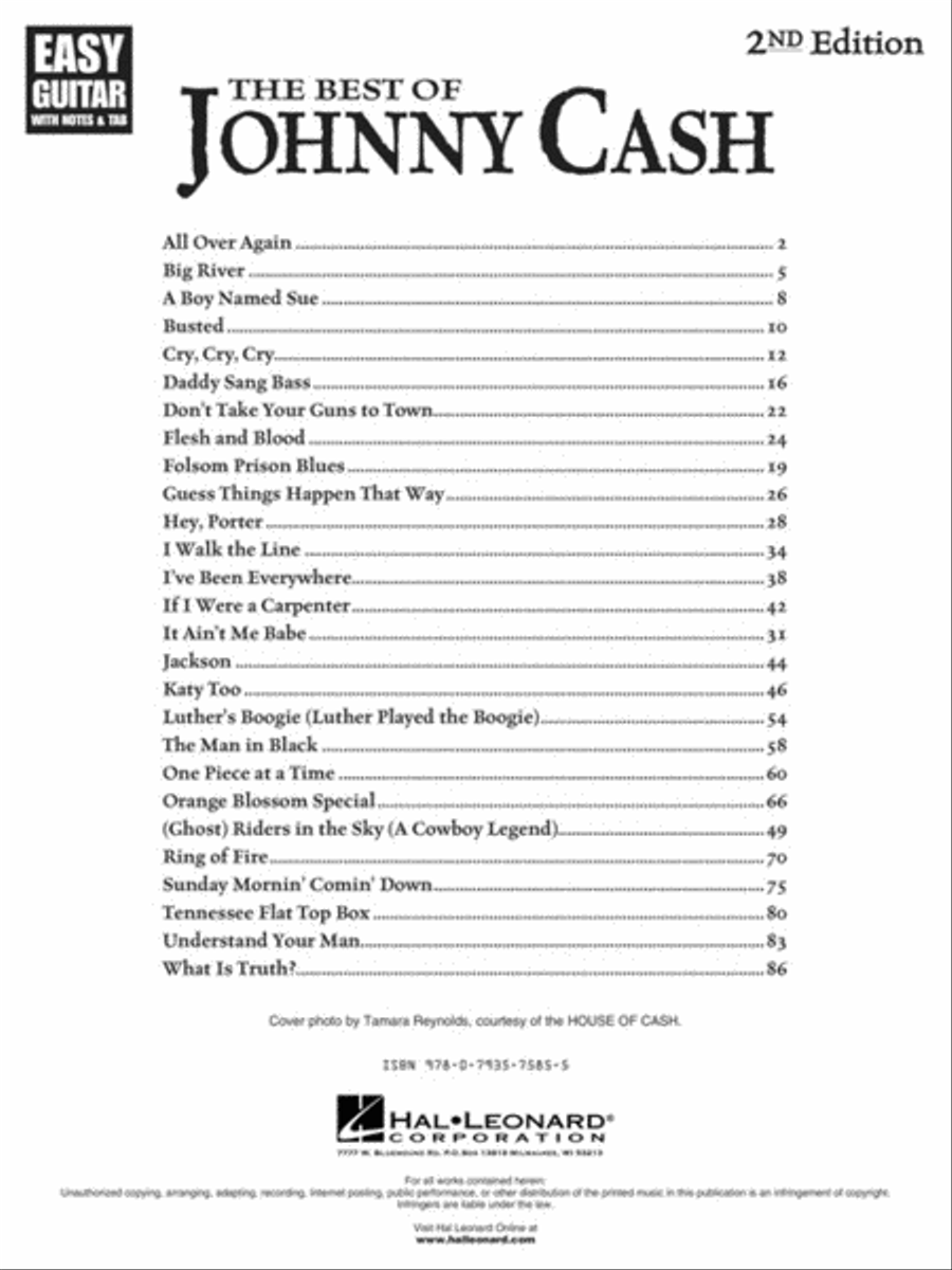 The Best of Johnny Cash – 2nd Edition Electric Guitar scores gallery preview page 2