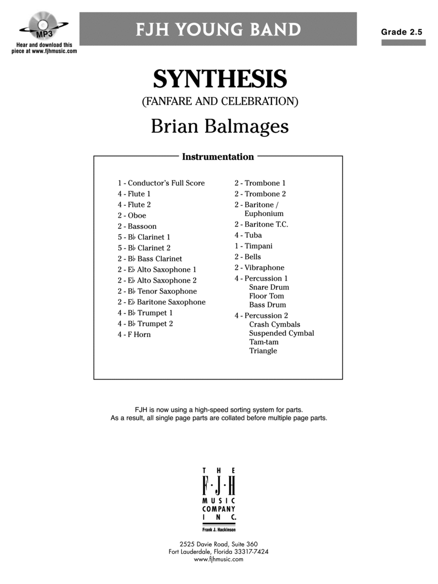 Synthesis: Score Concert Band scores gallery preview page 1