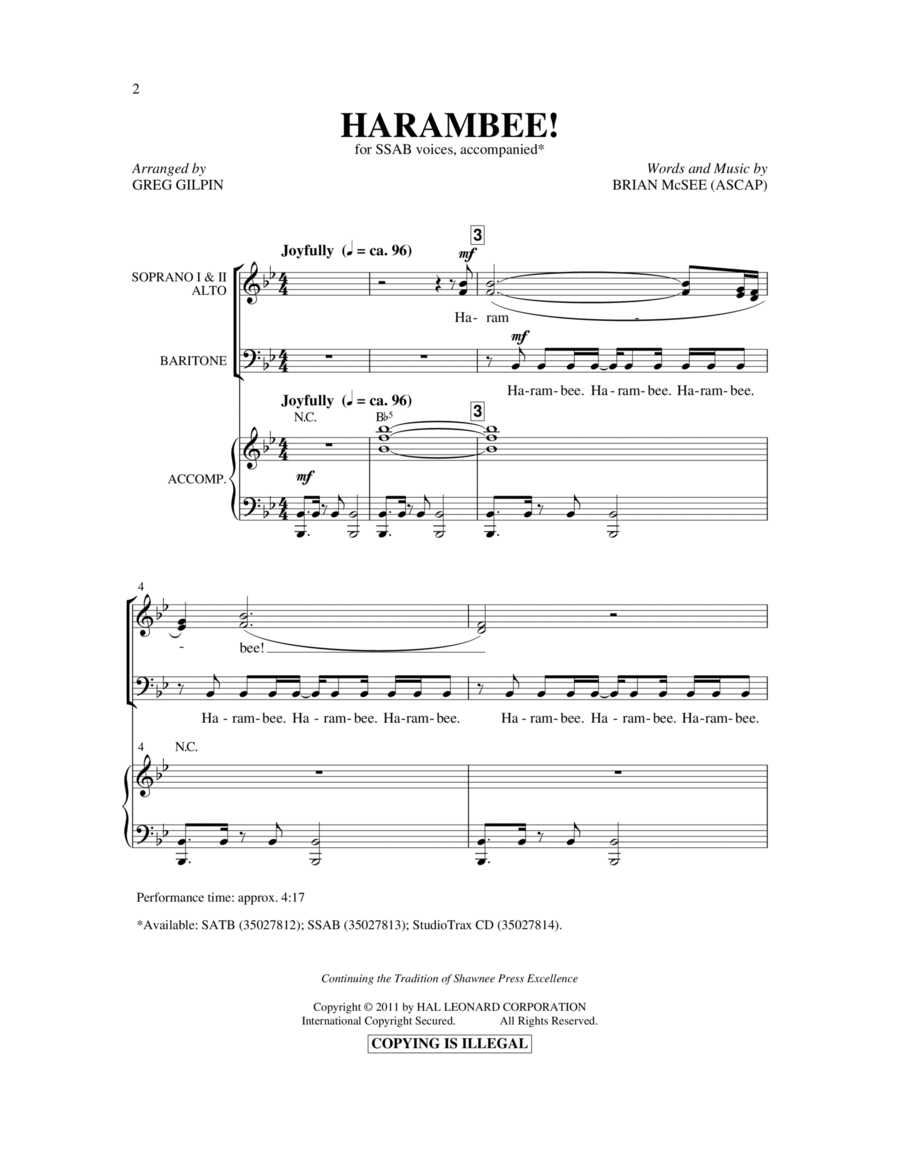 Harambee! Choir scores gallery preview page 1