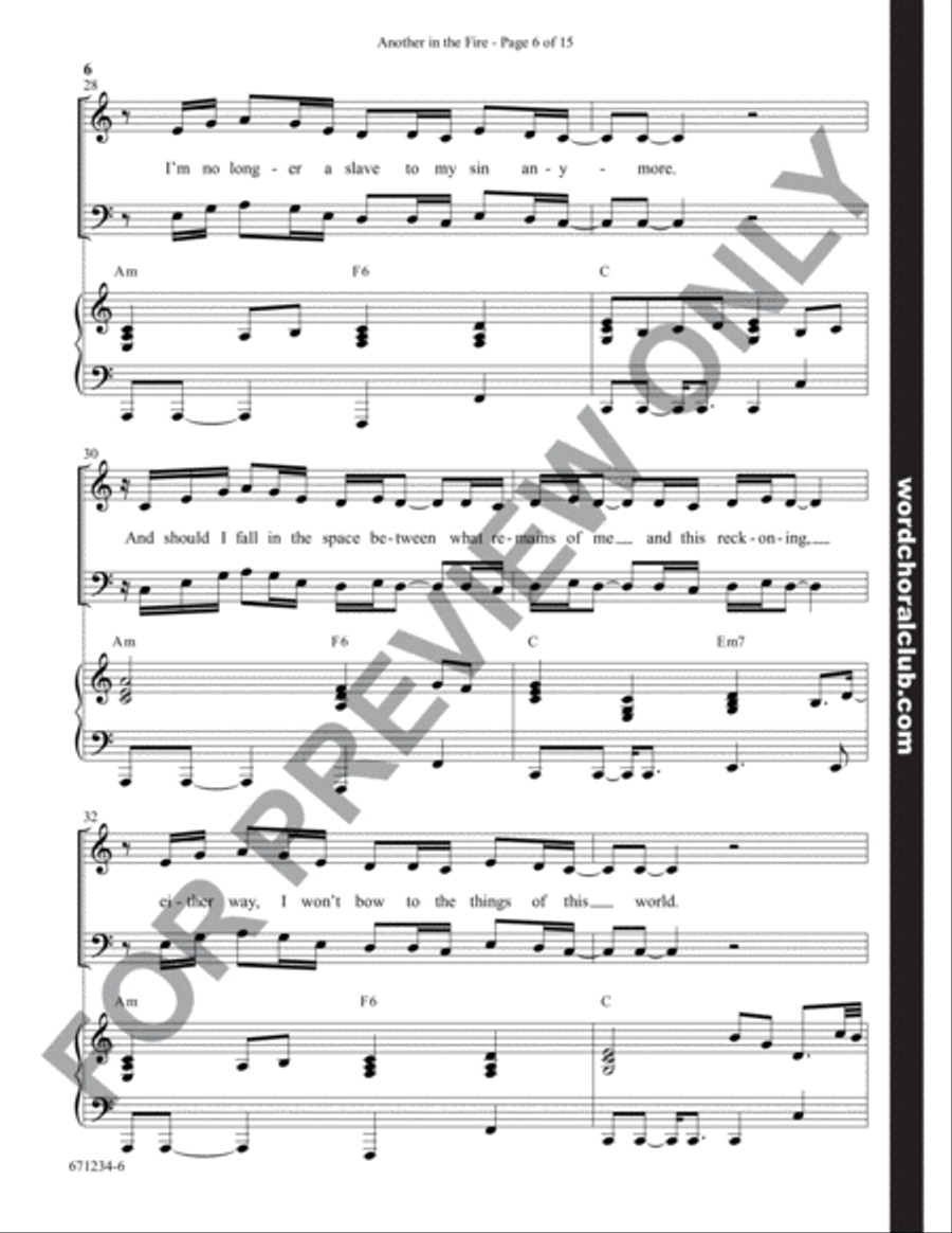 Another in the Fire - Anthem 4-Part scores gallery preview page 6