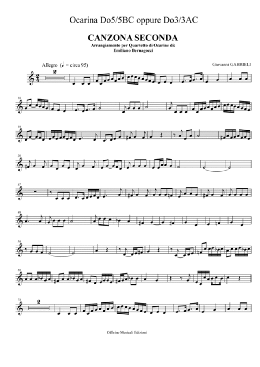 Quartetto di Ocarine - CANZONA SECONDA Woodwind Quartet scores gallery preview page 6