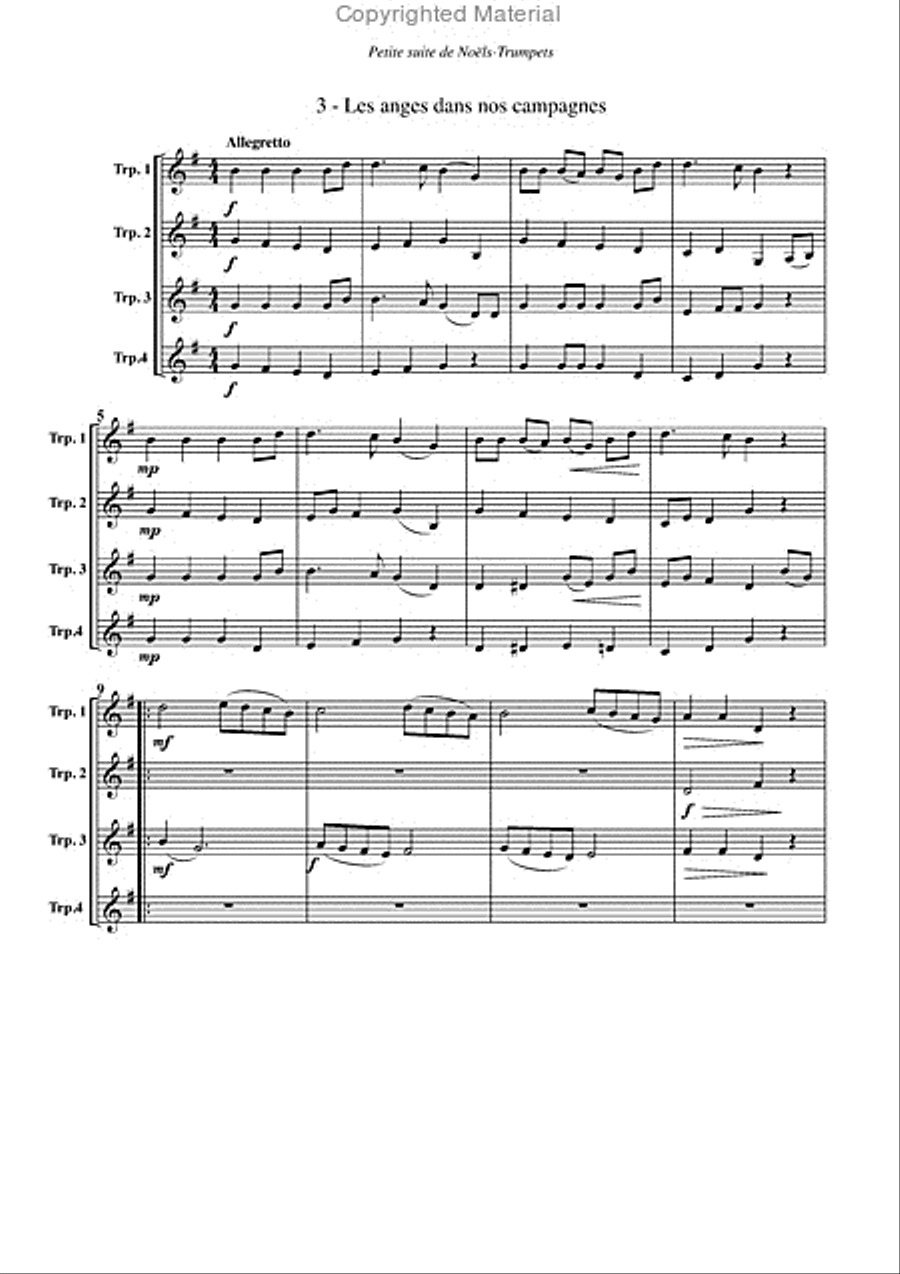 Petite suite de noëls, pour trompette Trumpet scores gallery preview page 4
