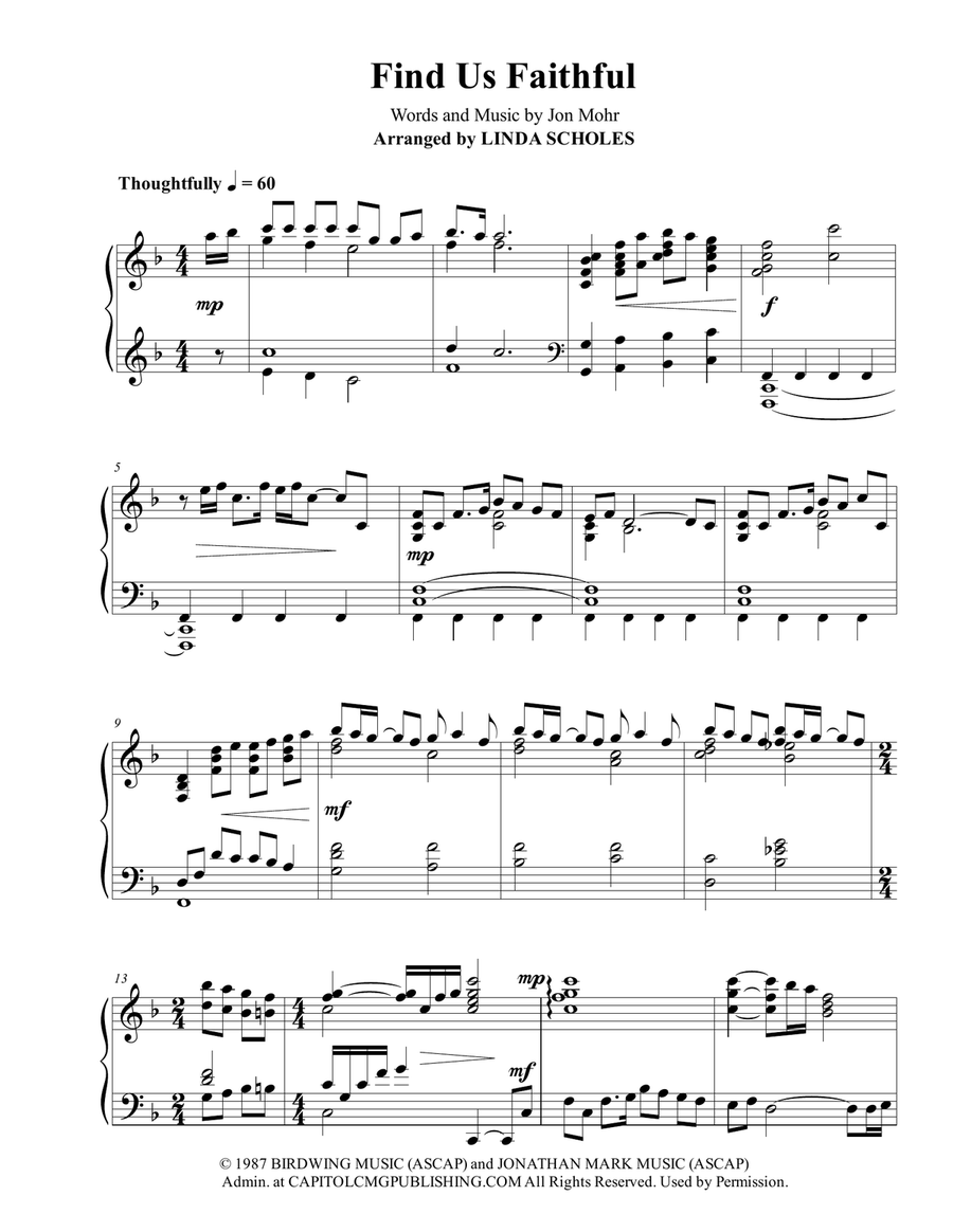 Find Us Faithful Piano Solo scores gallery preview page 1