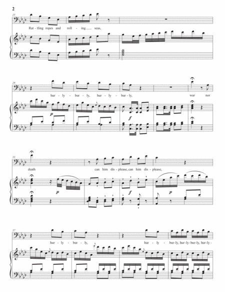 HAYDN: Sailor's Song (transposed to A-flat major, bass clef)