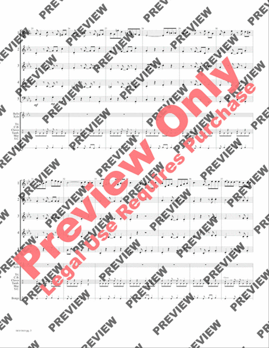 Tico Tico Tico Tico Woodwind Ensemble scores gallery preview page 5