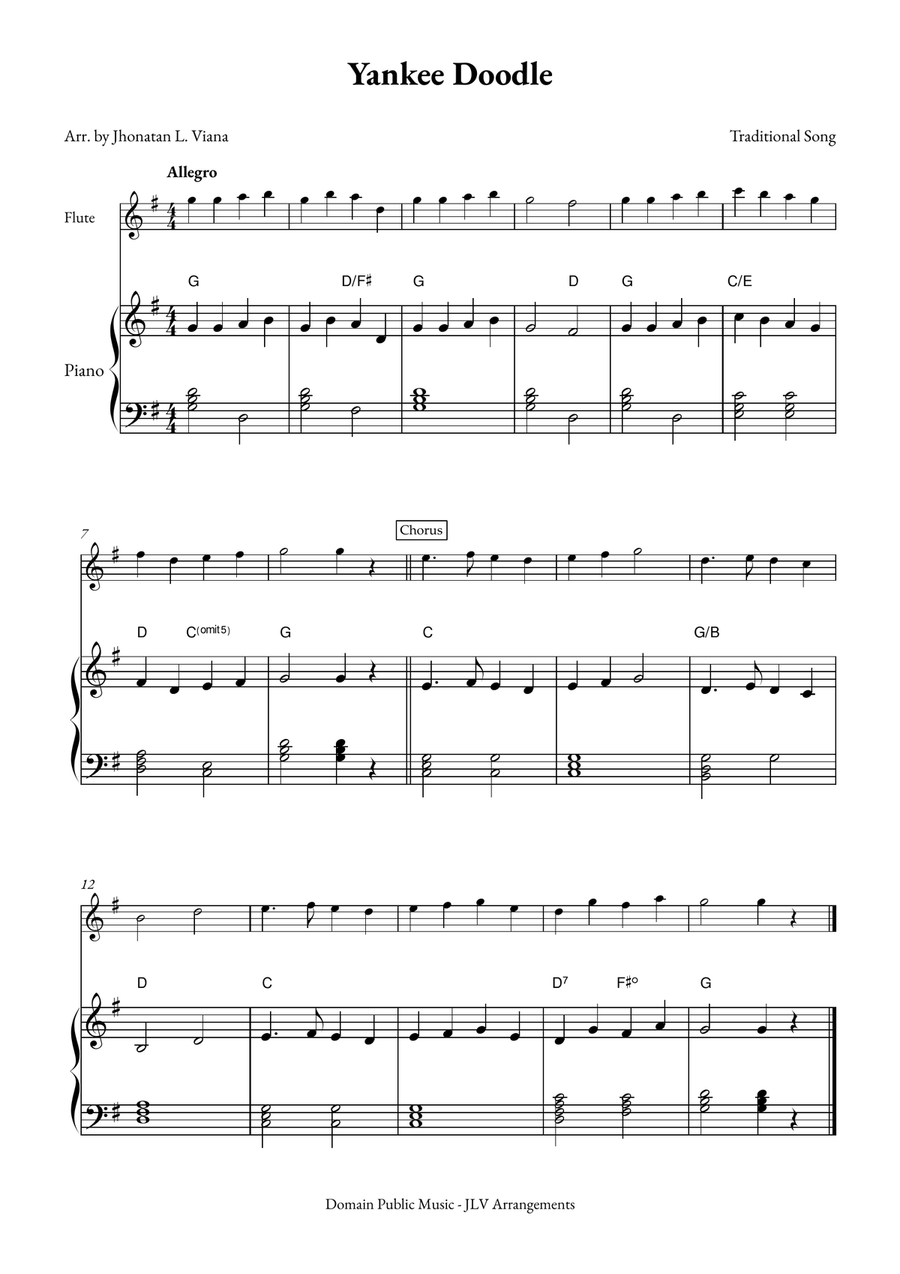 Yanke Doodle Flute scores gallery preview page 1