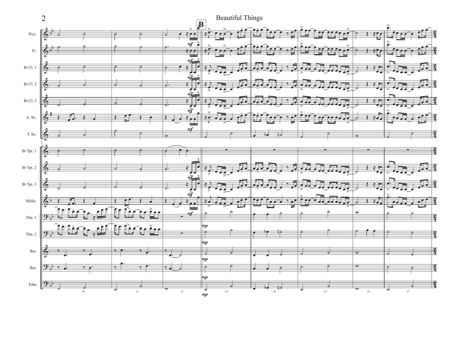 Beautiful Things Marching Band scores gallery preview page 2