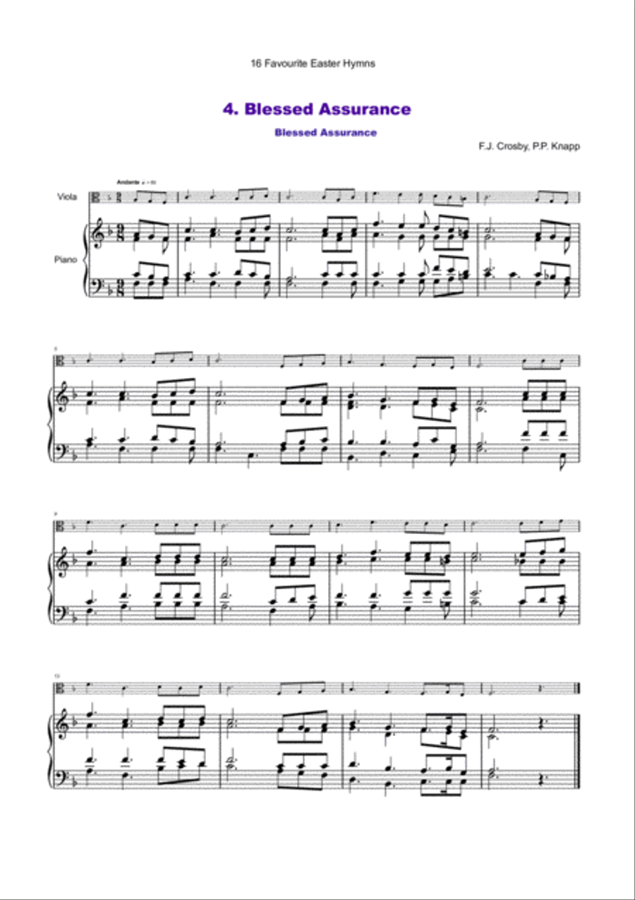 16 Favourite Easter Hymns for Solo Viola and Piano Piano scores gallery preview page 5