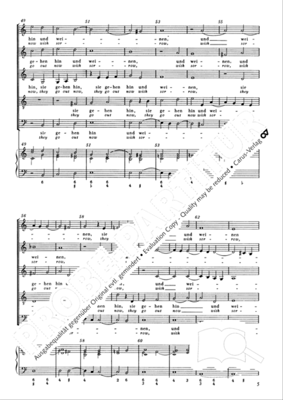 He who weeping soweth (Die mit Tranen saen) SSATB scores gallery preview page 6