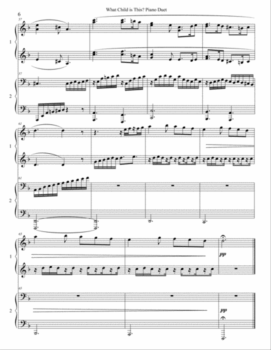 Advanced Christmas Duets for Piano Piano scores gallery preview page 6