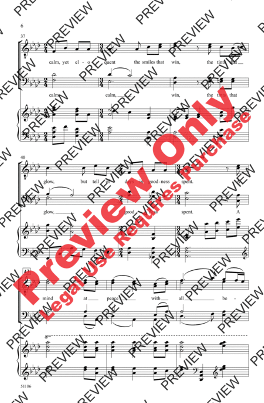 She Walks in Beauty Men's Choir scores gallery preview page 6