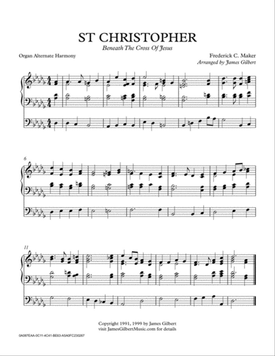 ST CHRISTOPHER (Beneath The Cross Of Jesus) Organ Solo scores gallery preview page 1