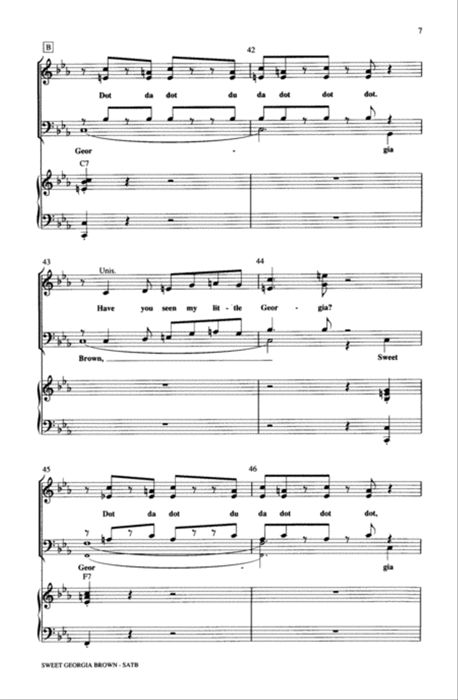 Sweet Georgia Brown Choir scores gallery preview page 6