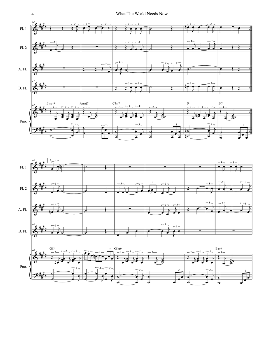 What The World Needs Now Is Love Woodwind Ensemble scores gallery preview page 4
