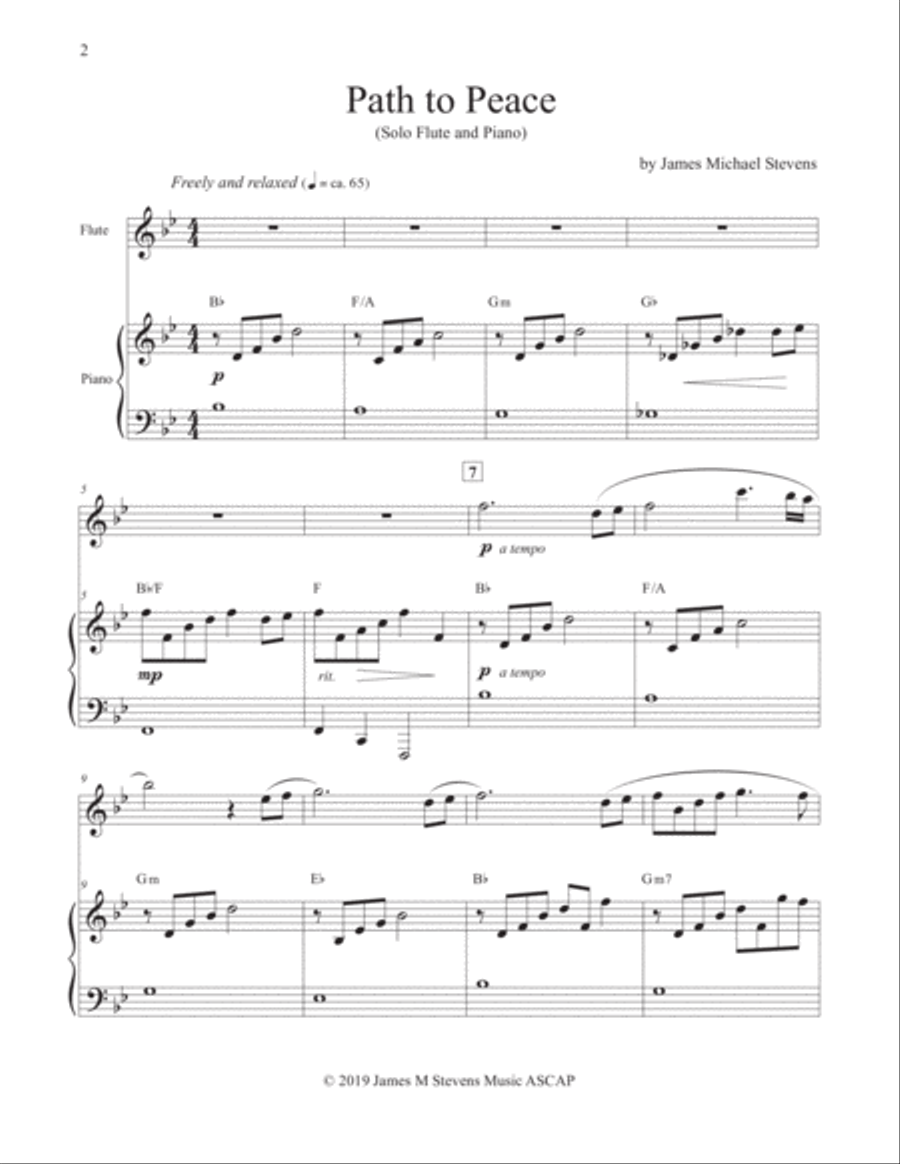 Path to Peace - Flute and Piano Path to Peace - Flute and Piano Flute Solo scores gallery preview page 2