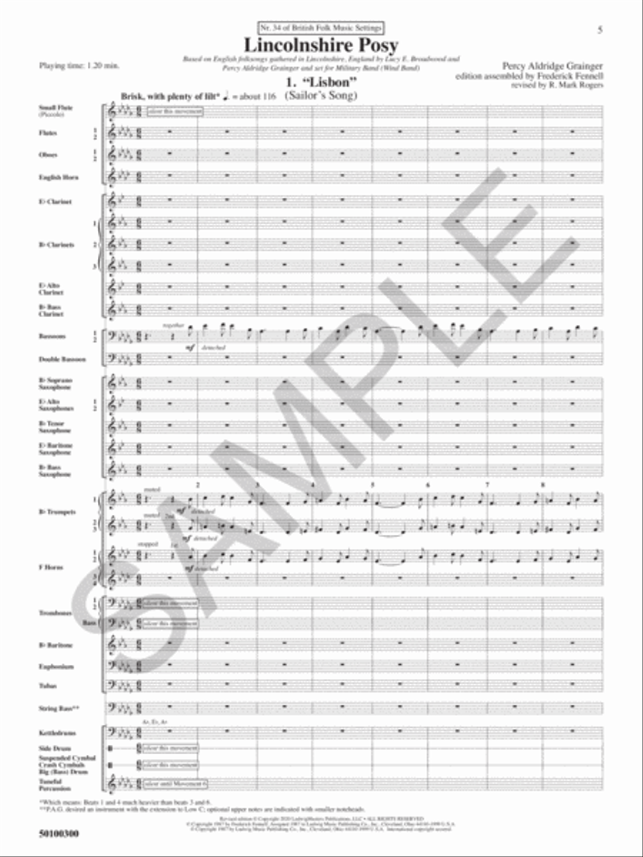 Lincolnshire Posy Concert Band scores gallery preview page 6