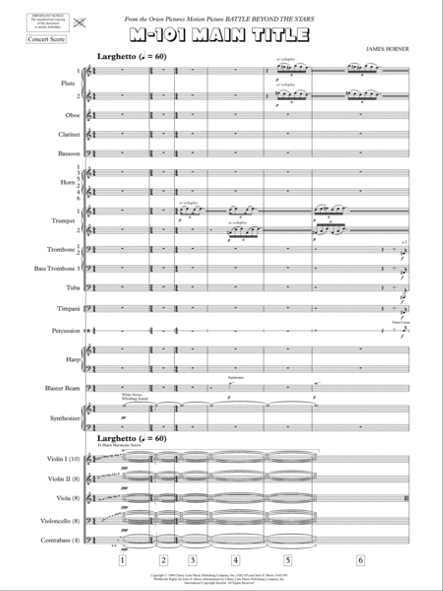 Battle Beyond The Stars - Main Theme - Score Only Full Orchestra scores gallery preview page 3