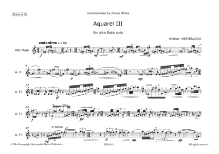 Aquarelle no.3 for Alto Flute Solo