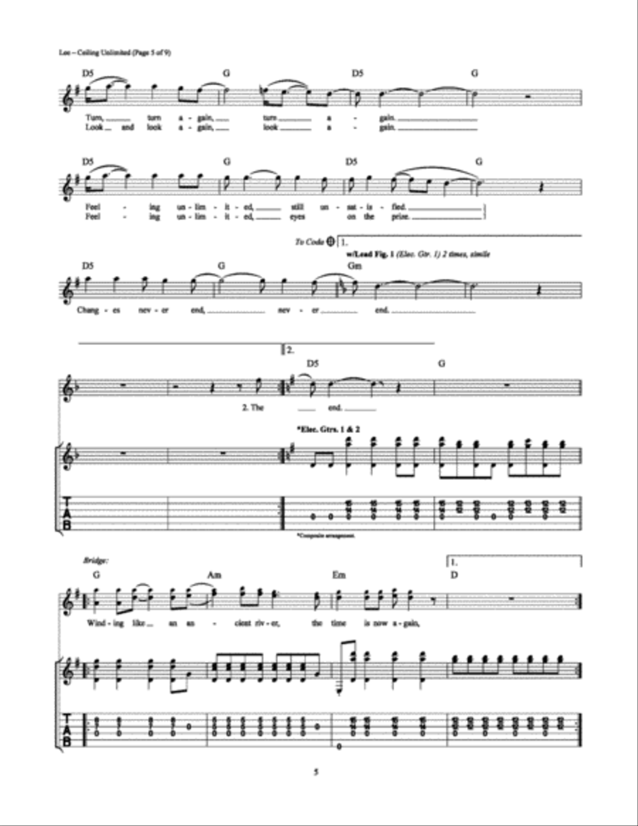 Ceiling Unlimited Ceiling Unlimited Electric Guitar scores gallery preview page 5