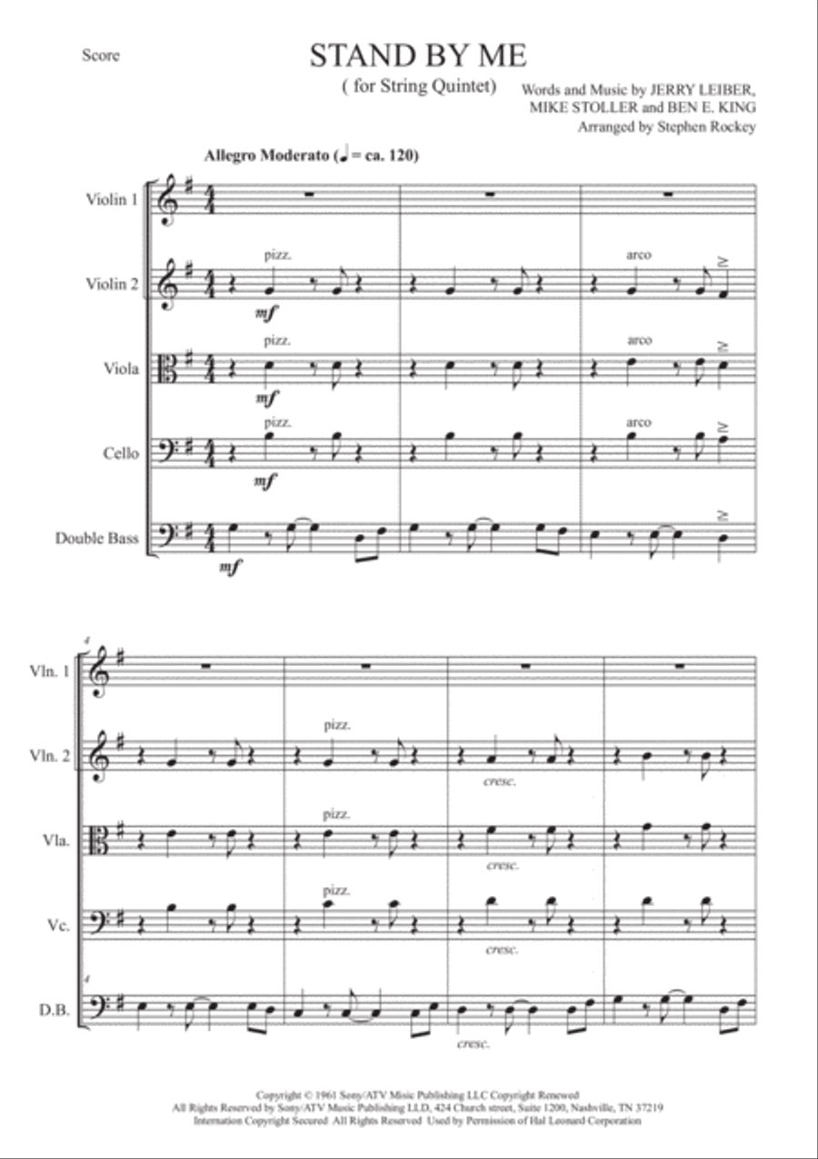 Stand By Me Stand By Me String Quartet scores gallery preview page 3
