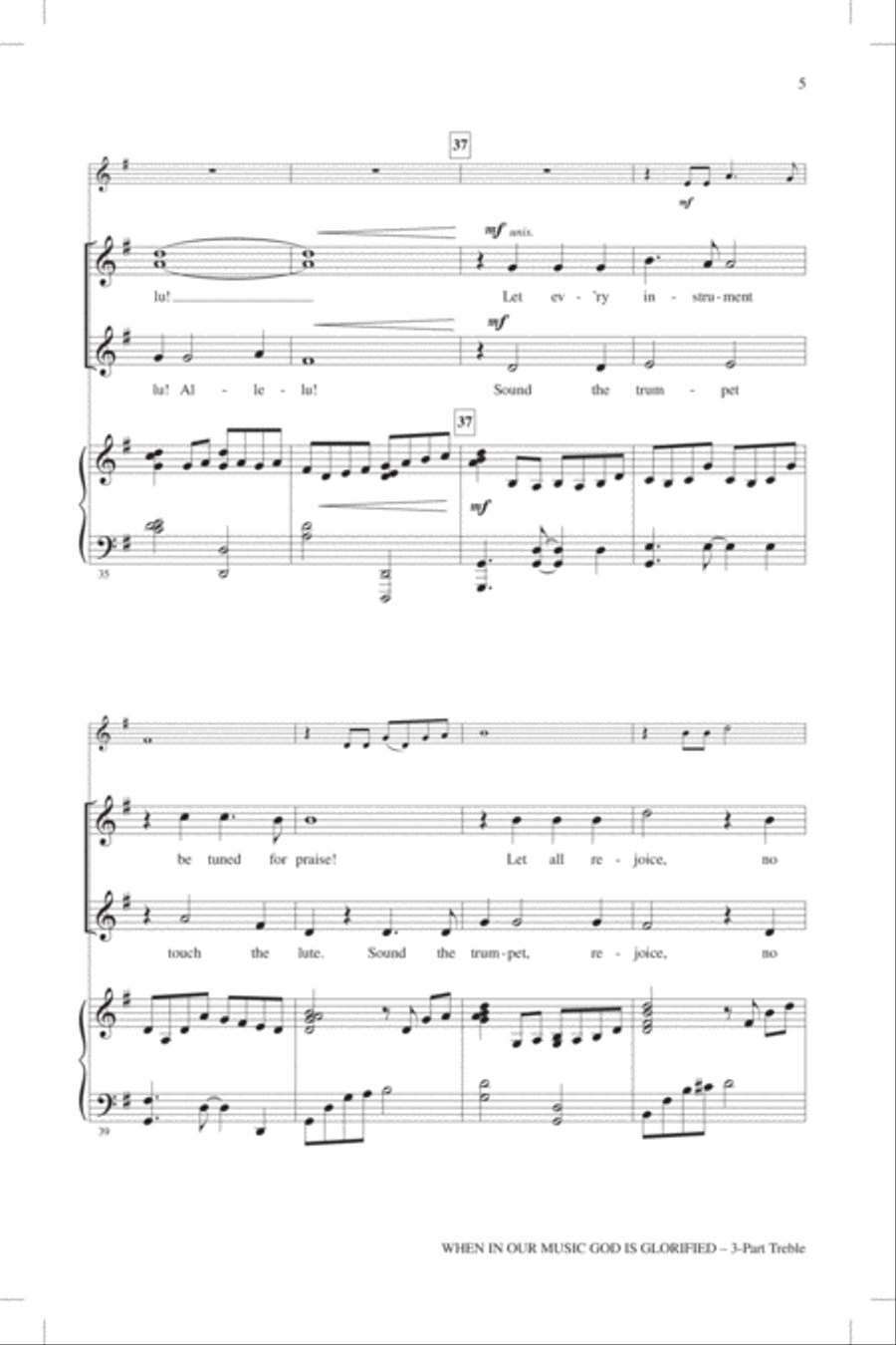When In Our Music God Is Glorified (arr. Susan Brumfield) 3-Part scores gallery preview page 4