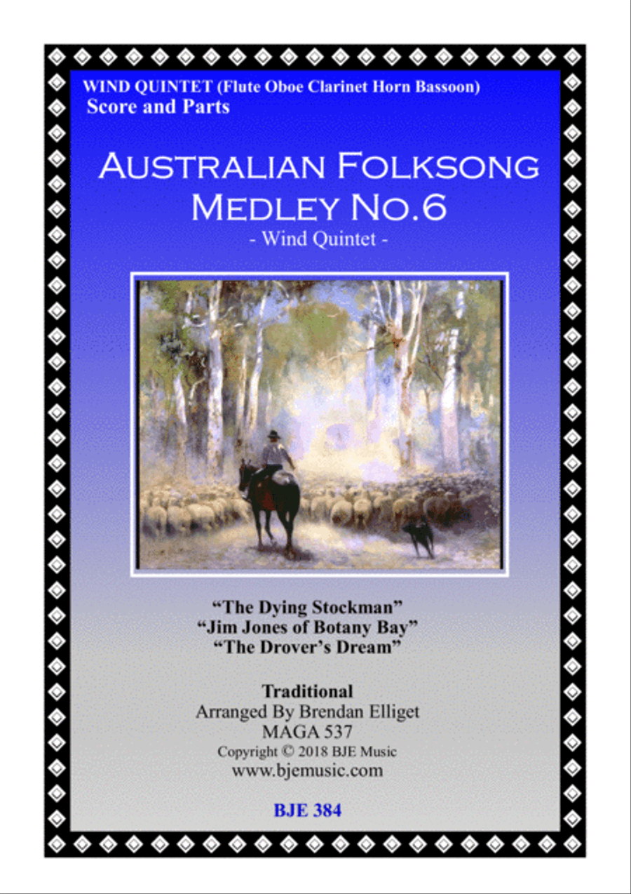 Australian Folksong Medley No. 6 - Wind Quintet Score and Parts PDF Woodwind Quintet scores gallery preview page 1