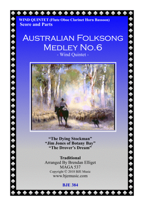 Book cover for Australian Folksong Medley No. 6 - Wind Quintet Score and Parts PDF