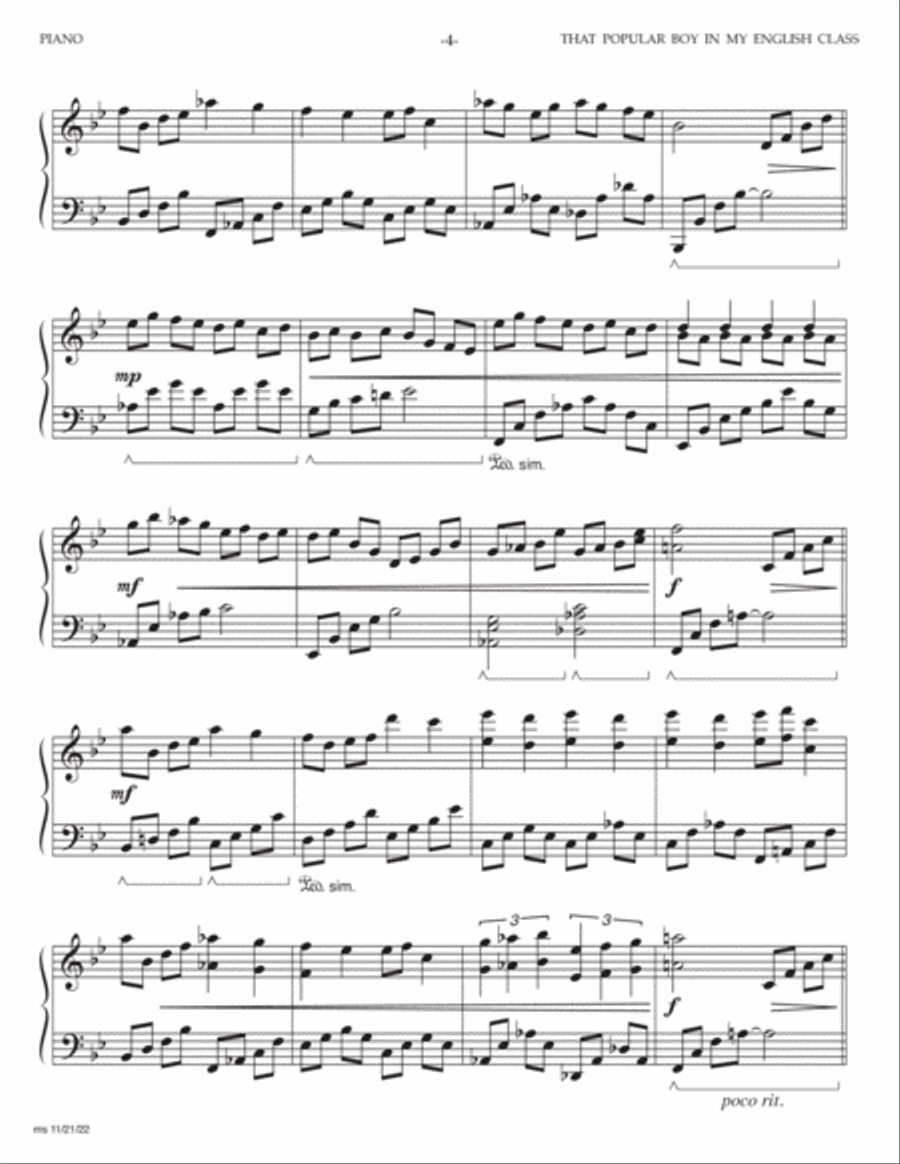 That Popular Boy In My English Class Piano scores gallery preview page 4