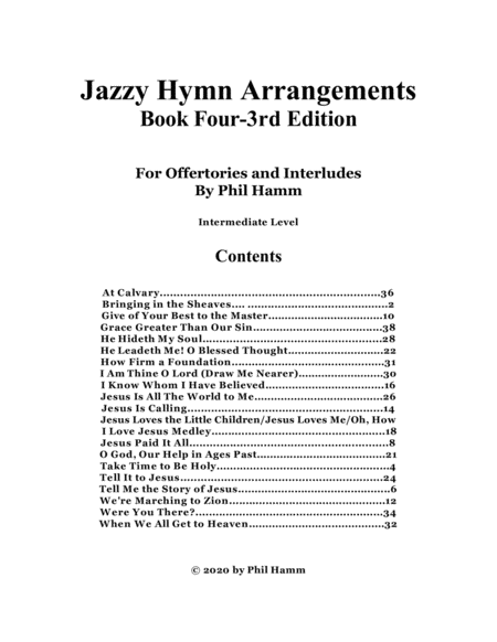 Jazzy Hymn Arrangements-Book Four-3rd Edition image number null