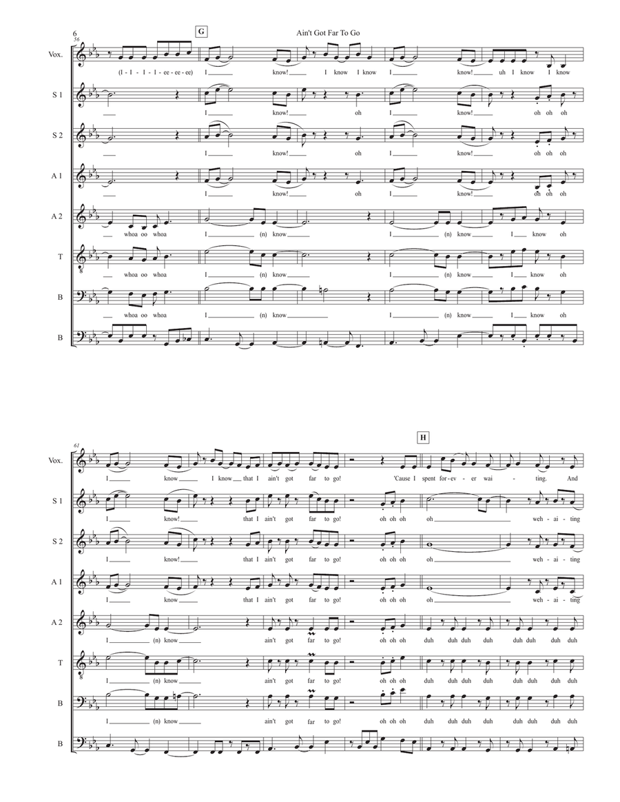 Ain't Got Far To Go 4-Part scores gallery preview page 6