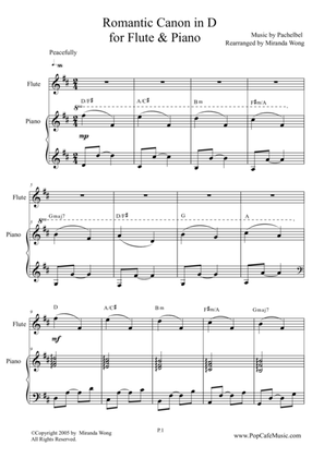 Book cover for Romantic Canon in D for Flute & Piano