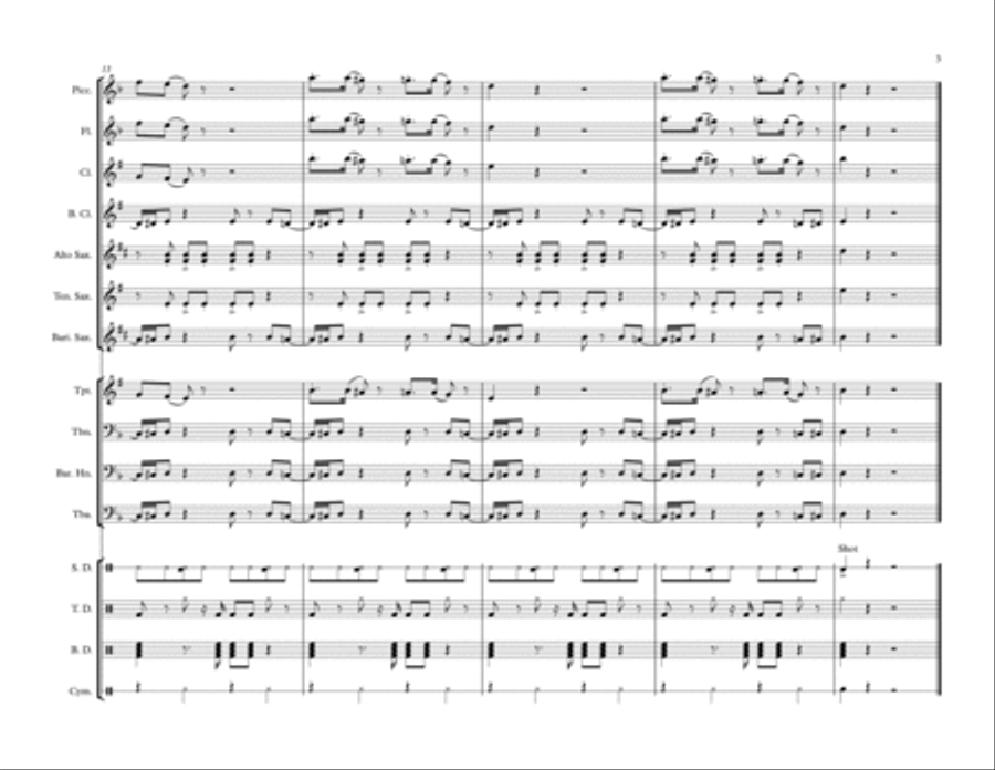 California Love (remix) Marching Band scores gallery preview page 4
