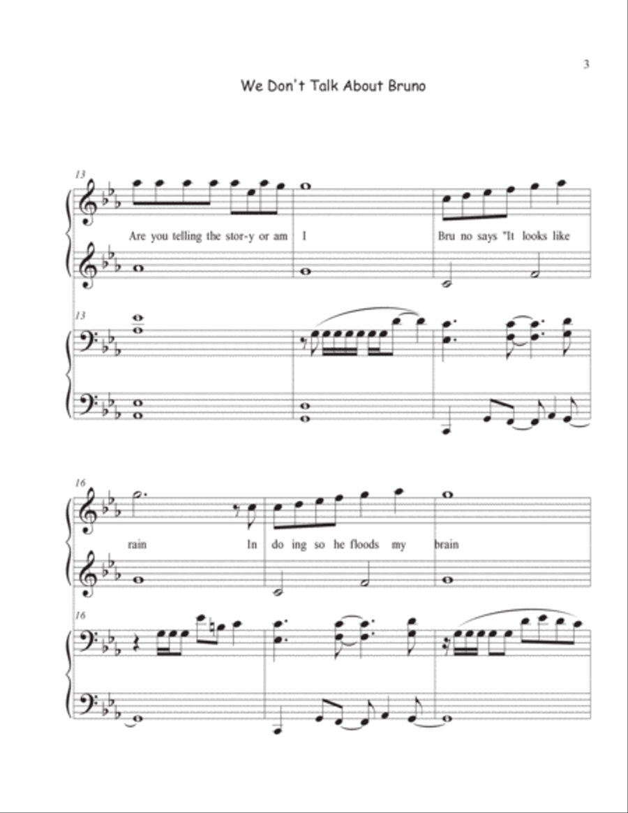 We Don't Talk About Bruno 1 Piano, 4-Hands scores gallery preview page 4