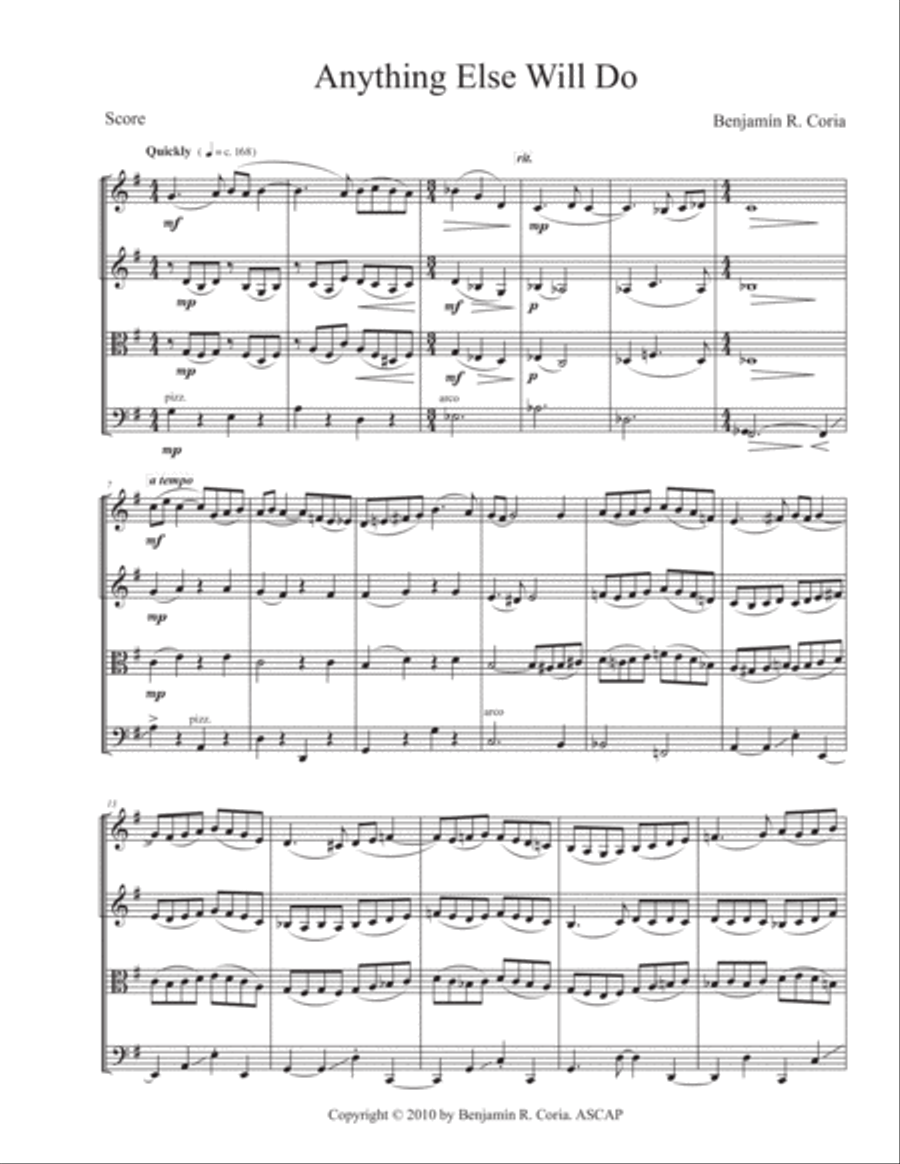 Anything Else Will Do String Quartet scores gallery preview page 1